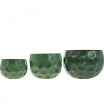 Product Decorative bowl metal green vintage planter Ø25 / 20.5 / 16.5cm set of 3