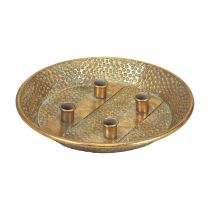 Candle plate metal antique stick candle holder gold Ø32cm