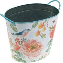 Product Plant bucket oval vintage metal spring decoration planter 27.5cm