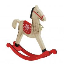 Product Rocking horse wood natural, red 21.5cm H21cm