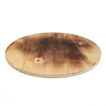 Decorative wooden disc flamed coaster rustic plywood Ø24cm