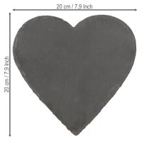 Product Slate plate Decorative heart slate heart Black 20×20cm 1pc