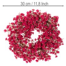 Product Artificial Gypsophila Wreath Pink Red 30cm