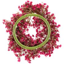 Product Artificial Gypsophila Wreath Pink Red 30cm