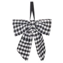 Product Checkered Fabric Bows with Brooch and Loop 24cm, Set of 2