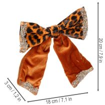 Product Decorative Animal Print Leopard Pattern Bows with Clips, 20cm, Set of 3