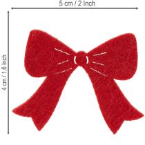 Product Decorative Wooden Christmas Bows 5cm Set in Red, White, and Bordeaux - Pack of 48
