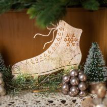 Product Metal ice skate, winter decoration, decorative ice skate, Christmas golden antique look H22.5cm