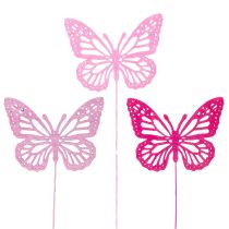 Product Decorative butterflies on stems as delicate accents for tables and planters, 8cm, 18 pieces