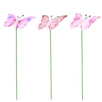 Product Butterfly Decoration Plug Wood Pink 8x5.5cm 18 pcs