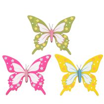 Product Flower picks, craft supplies, butterfly motif for decorating gift wrapping, 28.5cm, 12 pieces