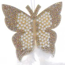 Product Felt butterfly to hang cream wedding decoration 16cm