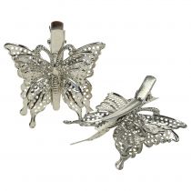 Butterfly made of metal on clip 12pcs