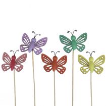 Spring decoration flower plugs wooden decorative butterflies 6×8cm 10pcs
