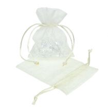 Jewelery bag made of organza cream 12x9cm 10pcs