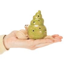 Product Ceramic decorative snail with LED lighting. Fun table decoration for home and balcony. 12cm, 2 pieces.