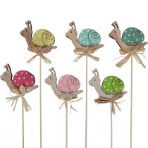 Product Flower Sticks Wooden Decoration Snails Colorful 8.5×8cm 12 pcs
