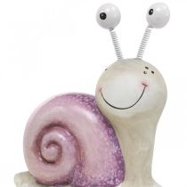 Pair of snails, decorative figures to put down, ceramic, green/purple 2pcs