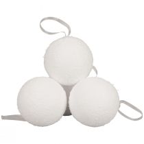 Product Snowballs Decoration Hanging Snow Artificial Ø7.5cm 6 pcs