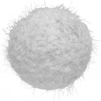 Snowball winter decoration deco ball white wool Ø10cm 4pcs