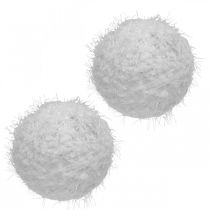 Product Snowball winter decoration deco ball white wool Ø15cm 3pcs