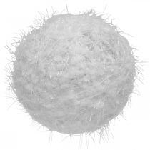 Snowball winter decoration deco ball white wool Ø15cm 3pcs