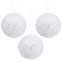 Decorative snowball for hanging Ø6cm 12pcs