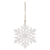 Product Wooden Snowflake Hanging Decoration, 30cm, White