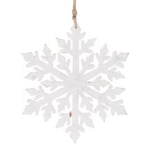 Product Wooden Snowflake Hanging Decoration, 30cm, White
