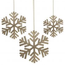 Product Snowflake Hanging Decoration Gold Ø8cm - Ø12cm 9pcs