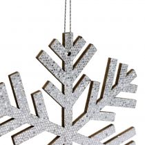 Snowflake Hanging Decoration Silver Ø8cm - Ø12cm 9pcs