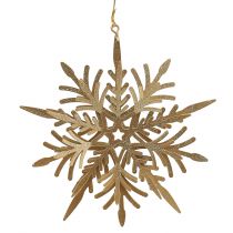 Snowflake 3D effect gold 16cm x 15.5cm 2pcs