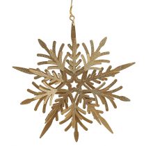 Product Snowflake 3D effect gold 16cm x 15.5cm 2pcs