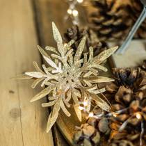 Product Snowflake 3D effect gold 16cm x 15.5cm 2pcs