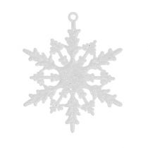 Snowflake to hang 7cm white with glitter 36pcs