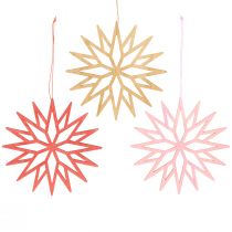 Product Snowflake decoration wooden tree decoration orange 15cm 8 pcs