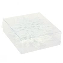 Product Snowflakes Decoration White Glitter Ice Crystals 10cm 12 pcs