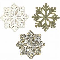 Product Snowflakes wood glitter mix Ø2cm 144p