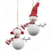 Christmas tree decorations snowman to hang metal 8.5 / 13cm 4pcs