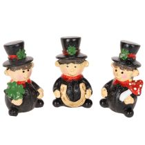 Product Lucky Chimney Sweep Figurines with Adhesive Backing 5cm, 6pcs, Polyresin, Black/Red/Green