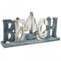 Display lettering Beach, maritime decoration wood L36cm H18cm