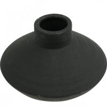 Product Black ceramic vase decorative vase flat bulbous H12.5cm