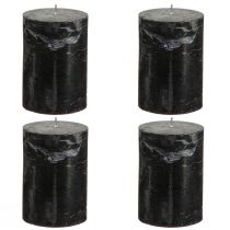 Product Elegant black pillar candles, solid color, 70x100mm, 4 pieces - decoration, Christmas, Halloween