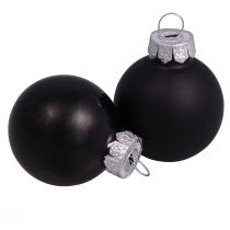 Product Black Christmas balls glass mini matt gloss Ø3cm 22 pcs
