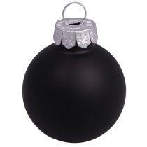 Product Black Christmas balls glass mini matt gloss Ø3cm 22 pcs