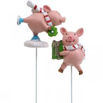 Product Deco pig Christmas lucky pig flower plug 4pcs