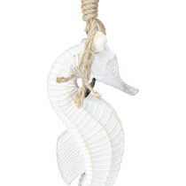 Product Seahorse Decoration for Hanging White Washed 27cm