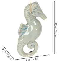 Product Seahorse Hanging Decoration for Living Room and Bathroom, Maritime Summer Flair, 15cm, 2 Pieces