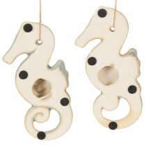 Product Seahorse Hanging Decoration for Living Room and Bathroom, Maritime Summer Flair, 15cm, 2 Pieces