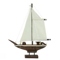 Product Sailboat decoration ship pinewood brown 22.5×4×29cm